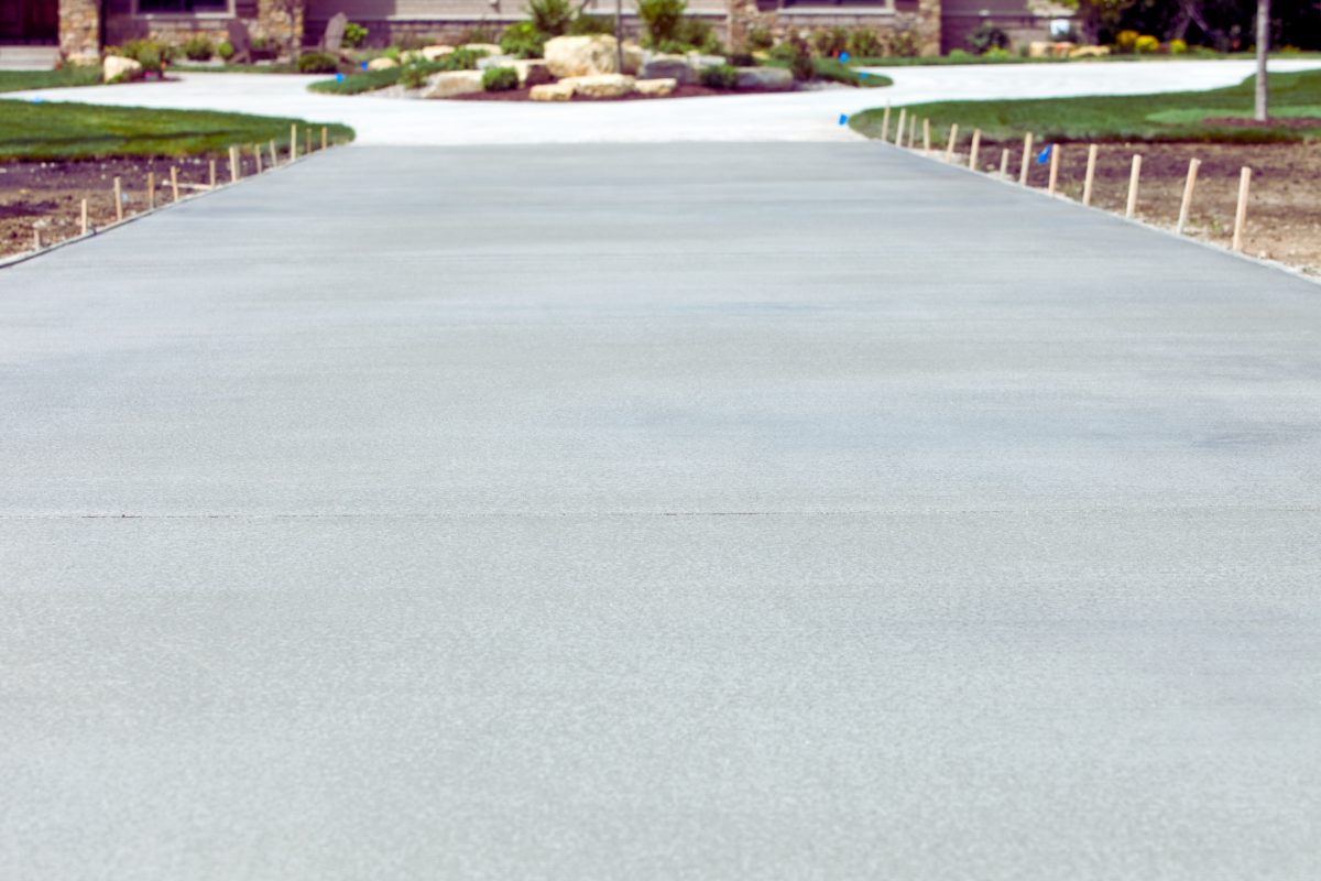 Fresh broom finished concrete at an Oakleigh home